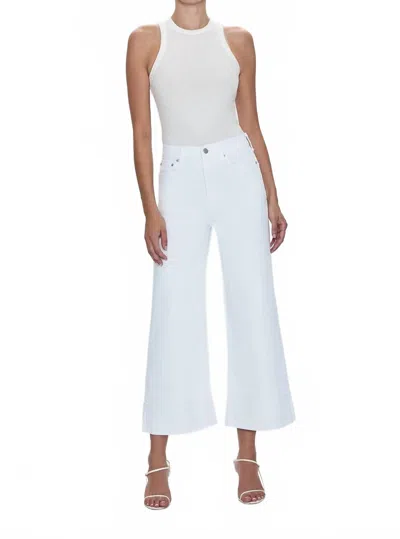 Pistola Lana Crop With Cuff High Rise Ultra Wide Leg Jean In Vivid White In Red