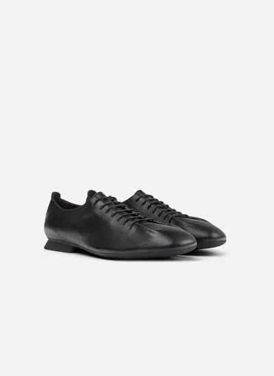 Camper Casi Myra Lace-up Leather Flats In Black