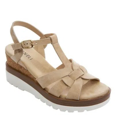 Vaneli Carly Sandals Women's Beige Suede Ankle Strap Wedge Heel Ver637 In Multi