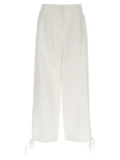 Msgm Synthetic Fibers Trousers In White