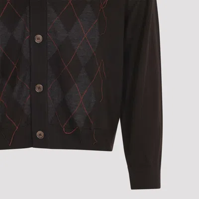 Our Legacy Mens Pub Argyle Evening Diamond-stitch Wool Polo Shirt