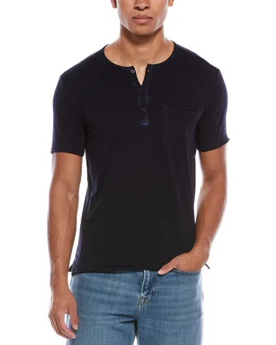 John Varvatos Rex Henley Shirt In Blue