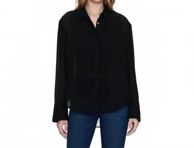 Pistola Charlotte Sheer Tuxedo Shirt In Noir In Black