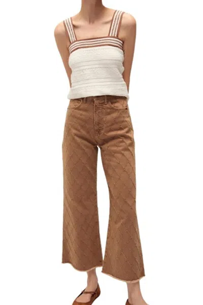 Veronica Beard Taylor Cropped High Rise Jeans In Hazelnut Stone In Brown
