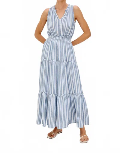 Rails Loulou Stripe Sleeveless Linen Blend Maxi Dress In Blue