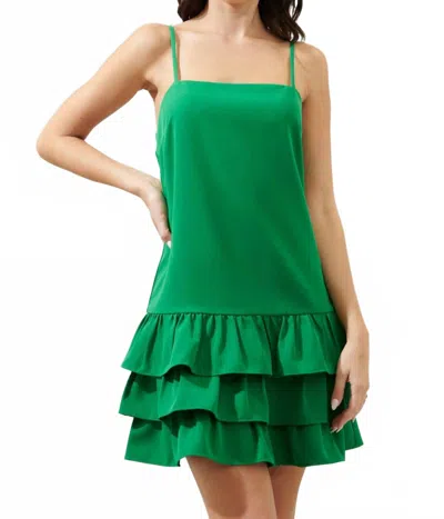 Sugarlips Palm Springs Ruffle Dress In Kelly Green In Green