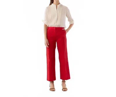 Ann Mashburn Frankie Cropped Pant In Red In Red