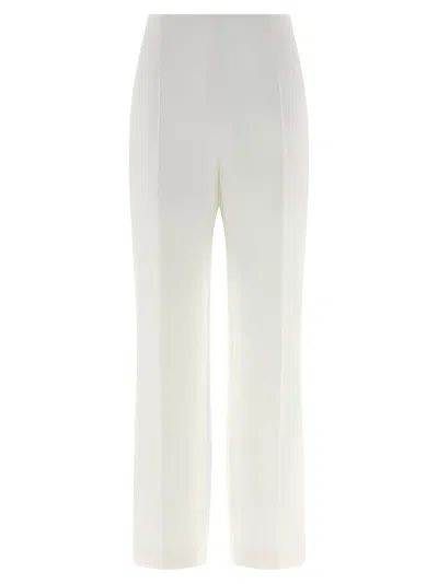 Alberta Ferretti Pleated Wide-leg Trousers In White