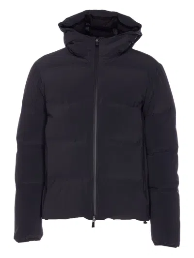 Herno Down Jacket With Hood And Quilted Pattern In Black