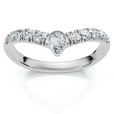 Pompeii3 Certified 1/4ct Contour Wedding Band 14k Gold Or Platinum Lab Grown In Metallic