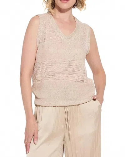 Lyssé Bria Sequin V-neck Sleeveless Sweater In Neutral