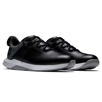 Footjoy Prolite 56922 Men's Black Leather Waterproof Spikeless Golf Shoes Fj21 In Black