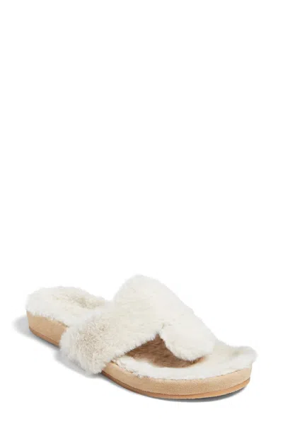 Jack Rogers Jacks Comfort Cozy Sandal Women's White Faux Fur Slip-on Jobb1458 In White