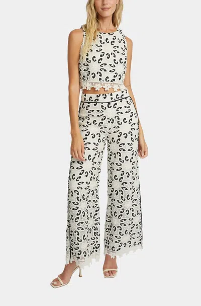 Caballero Isabelle Lace Top In Ivory Black In White
