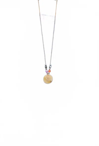 Yolly Woven Tee With Necklace In Royal In Blue