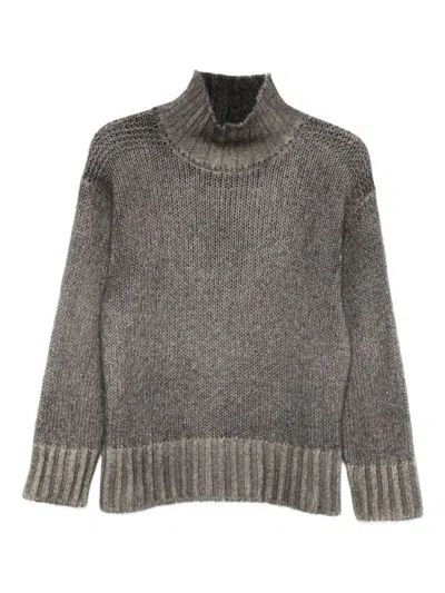 Avant Toi Cashmere Blend High Neck Sweater In Gray