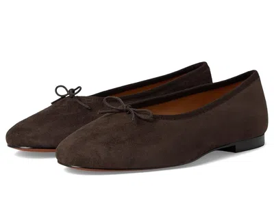 Madewell Francine Flat Women's Dark Carob Leather Round Toe Slip-on Zogg771 In Brown
