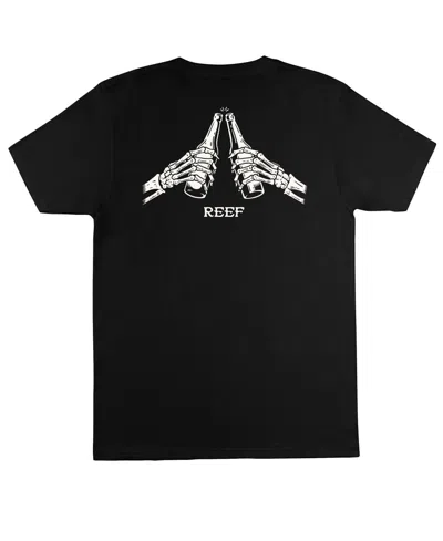 Reef Toast T-shirts Men's Black Skeleton Hand Short Sleeve Pullover Fts256 In Black