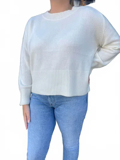 Cortland Park Perfect Day Crewneck Sweater In Snow White In White