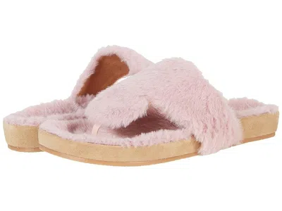 Jack Rogers Jacks Comfort Cozy Sandal Women's Blush Faux Fur Thong Jobb1460 In Pink