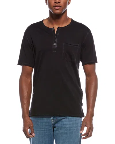 John Varvatos Rex Henley Shirt In Black