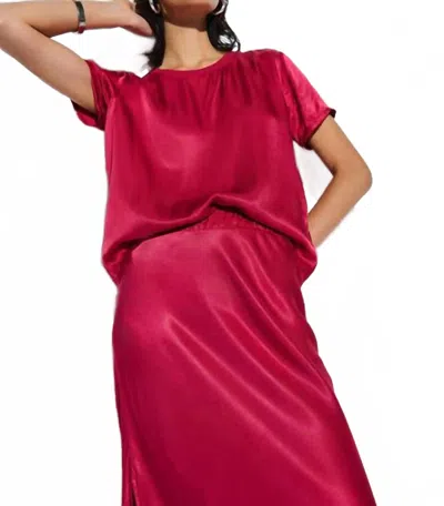 Nation Ltd Marie Boxy Crop Top In Raspberry Jam In Pink