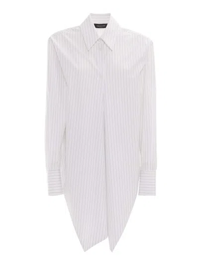 Fabiana Filippi Striped Popin Shirt With Crossed Front In White