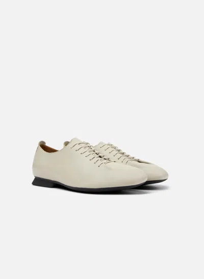 Camper Lace-up Leather Flats In Neutral