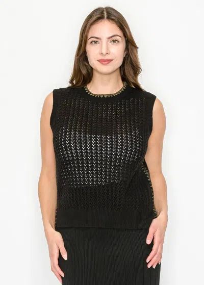 Yal New York Sleeveless Sweater Vest In Black In Black