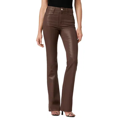 Joe's Hi Honey Womens High Rise Coated Bootcut Jeans In Brown