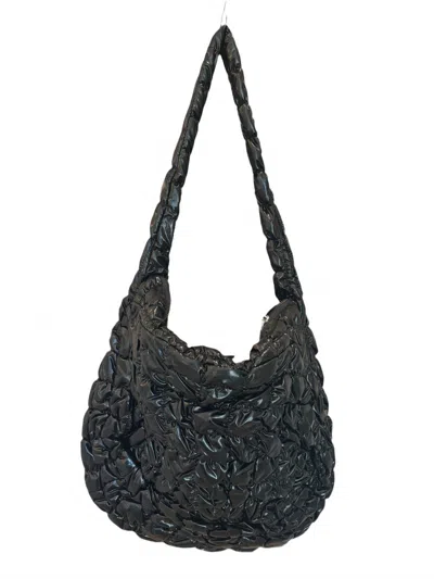 Fushia Corp Women's Scrunched Crossbody Bags In Black In Black