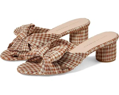 Loeffler Randall Emilia Sandal Women'sb Brown Gingham Pleated Knot Mule Ver027 In Brown