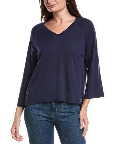 Forte Cashmere Easy Silk & Cashmere-blend Sweater In Blue