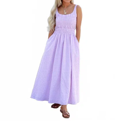 Tcec Arabelle Gingham Maxi Dress In Purple In Purple