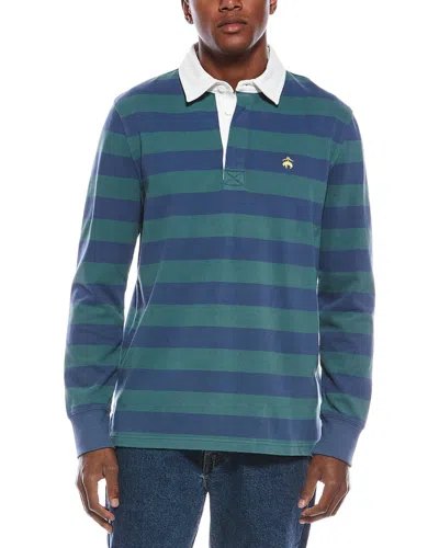 Brooks Brothers Knit Rugby Polo Shirt In Blue