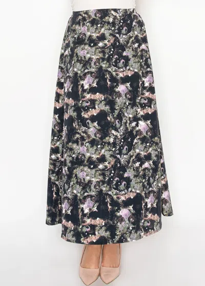 Yal New York Abstract Pattern Maxi Skirt In Black