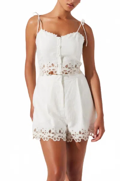 Astr The Label Kiya Eyelet Hem Linen Camisole In White