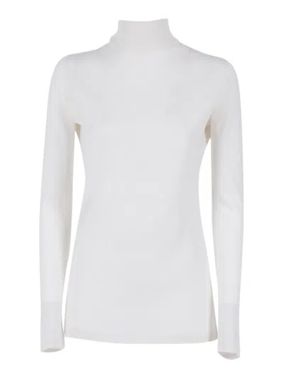 Fabiana Filippi Refined Turtleneck Sweater In Cashmere-silk Blend In White