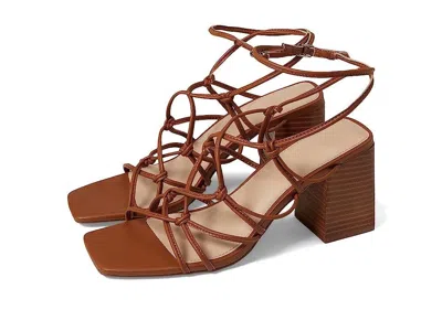 Faryl Robin Faryl By Farylrobin Zayne Sandal Women's Cognac Ankle Strap Block Heel Jobb1282 In Brown