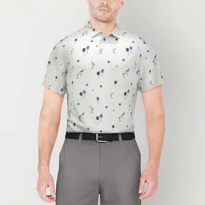 Pga Tour Polo Shirt Mens White Flamingo Print Short Sleeve Golf Active Fts863 In White