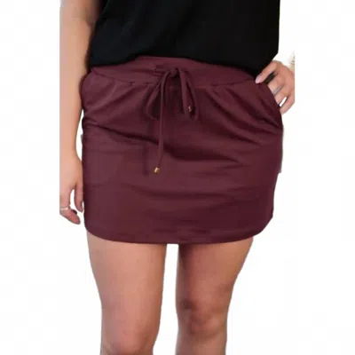 Jess Lea Athletic Skort In Burgundy In Burgundy