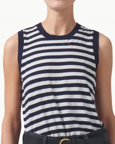 Citizen Of Humanity Jessie Modern Muscle Tee In Eclipse Stripe In Multi