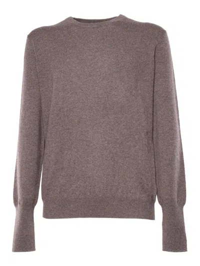 Ballantyne Brown Cashmere Pullover With Round Neckline In Brown