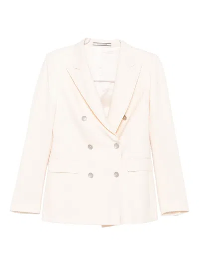 Tagliatore Tailored Wool Blend Jacket Featuring Pockets In White