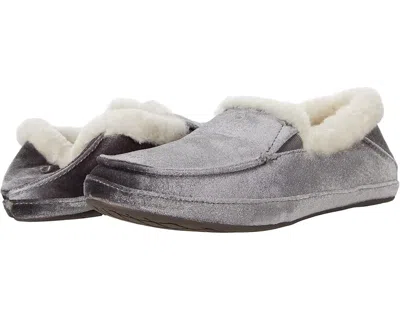 Olukai Ku'una Lanui 20458-2626 Women's Charcoal Fur Lined Slipper Jobb1281 In Gray