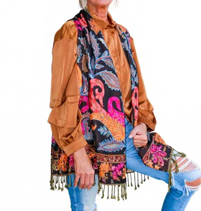 Bok Floral Multi-reversible Kimono In Dark Brown In Multi