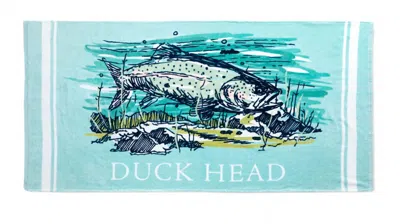 Duck Head Trout Beach Towel In Blue In Blue
