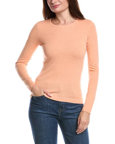 Forte Cashmere Crewneck Silk & Cashmere-blend Sweater In Orange