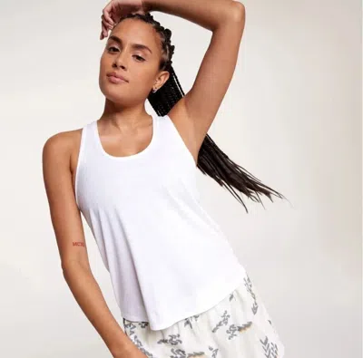 Calia Tank Top Women's Pure White Twist Back Scoop Neck Performance Dsg117 In White