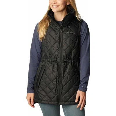 Columbia Copper Crest Vest Womens Black Fleece Lined Full Zip Cozy Erk1918 In Pattern